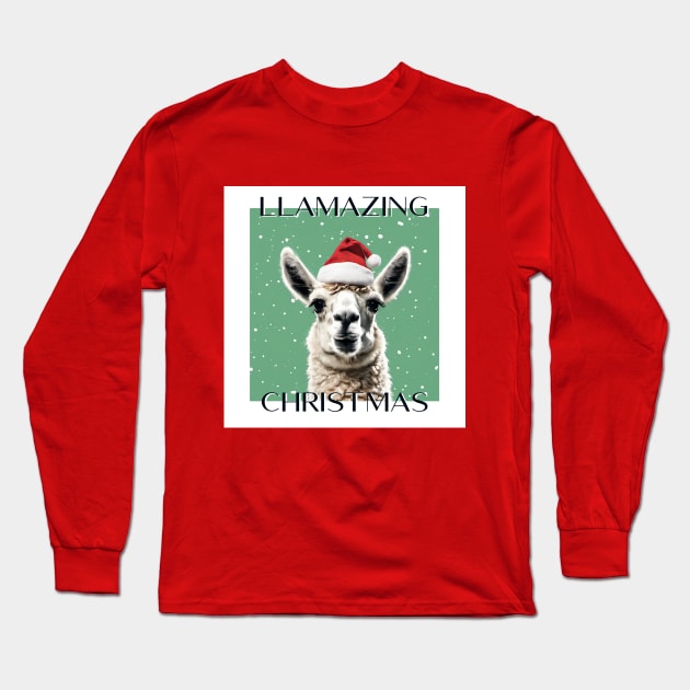 Have a Llama-zing Christmas! Long Sleeve T-Shirt by PixelTim